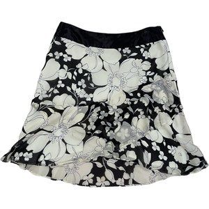 Banana Republic Floral Black and White Mini Skirt